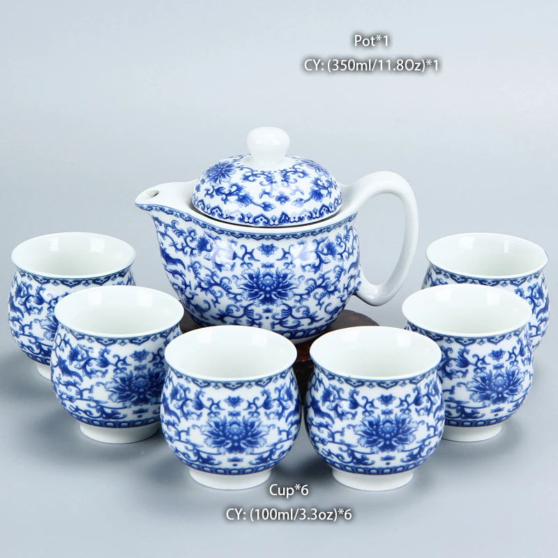 "Imperial Dragon" Chinese Kung Fu Tea Set – Porcelain Pot & Cups