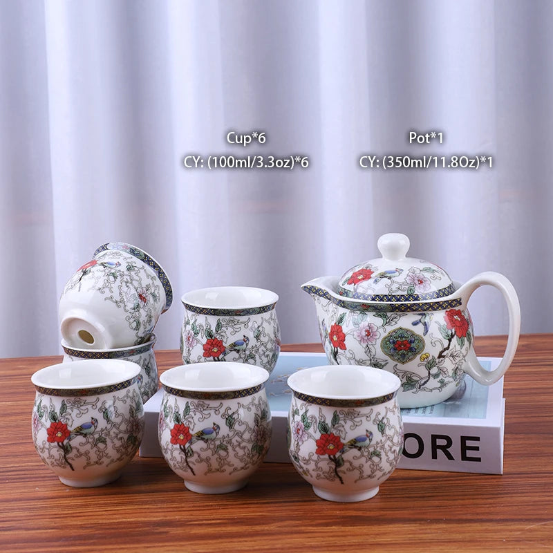 "Imperial Dragon" Chinese Kung Fu Tea Set – Porcelain Pot & Cups