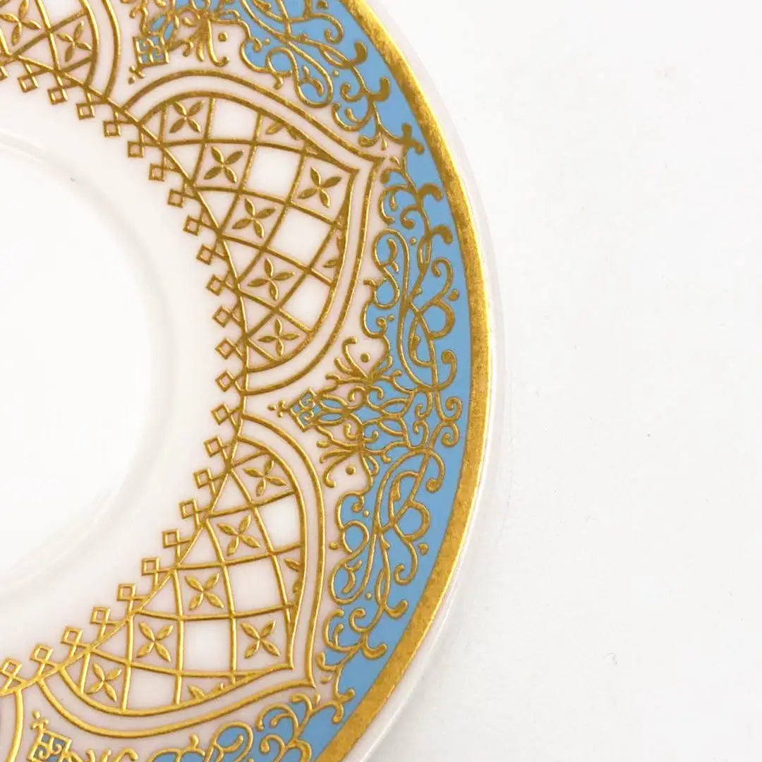Turkish Blue & Gold Tea Glass Set with Saucers & Spoons