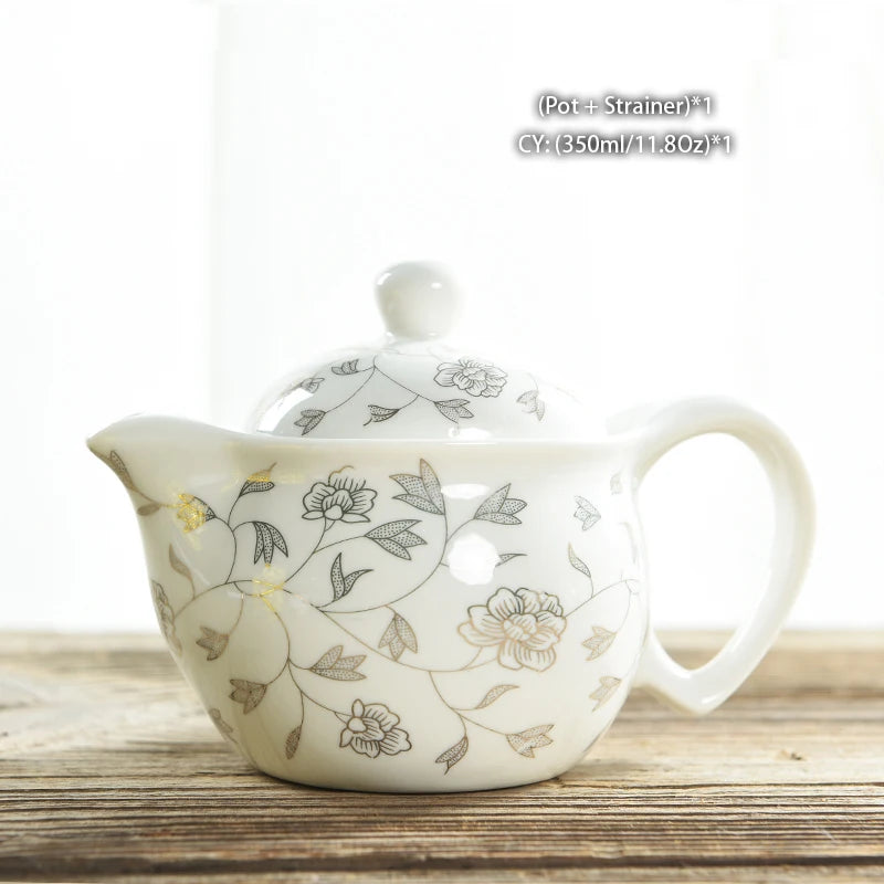 "Imperial Dragon" Chinese Kung Fu Tea Set – Porcelain Pot & Cups