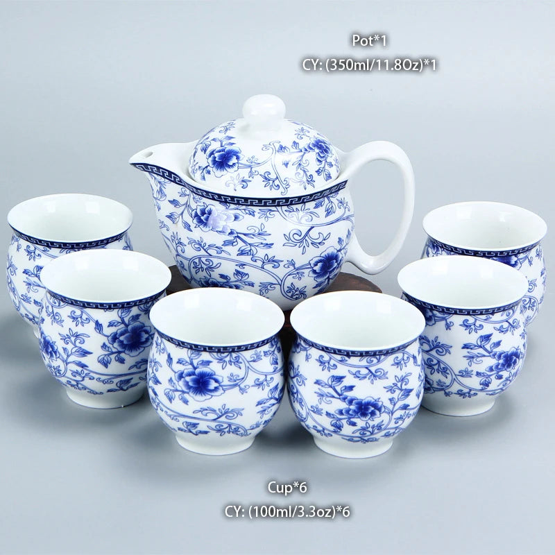 "Imperial Dragon" Chinese Kung Fu Tea Set – Porcelain Pot & Cups