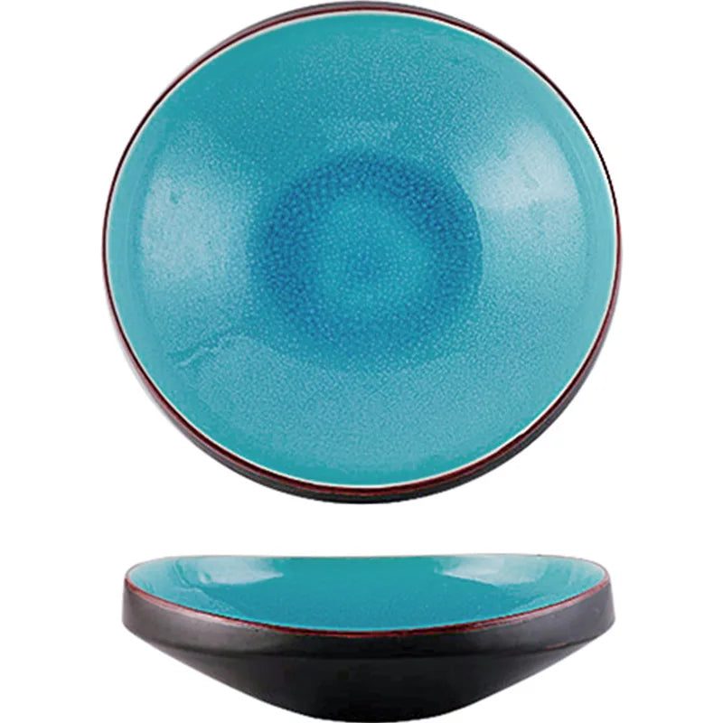 LingAo Professional Japanese Ceramic Dining Set – Ramen Bowls, Sushi Plates & Spoons