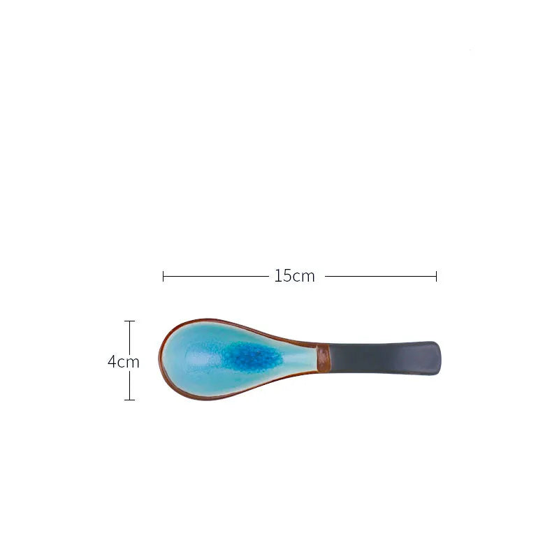 LingAo Professional Japanese Ceramic Dining Set – Ramen Bowls, Sushi Plates & Spoons