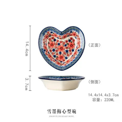 Creative Polish-Style Ceramic Collection – Double-Handle Noodle Bowls & Plates