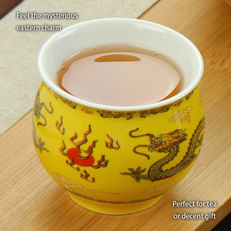 "Imperial Dragon" Chinese Kung Fu Tea Set – Porcelain Pot & Cups