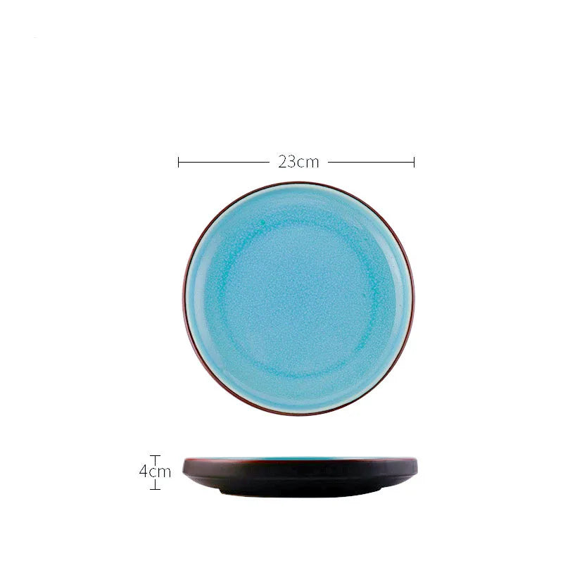 LingAo Professional Japanese Ceramic Dining Set – Ramen Bowls, Sushi Plates & Spoons