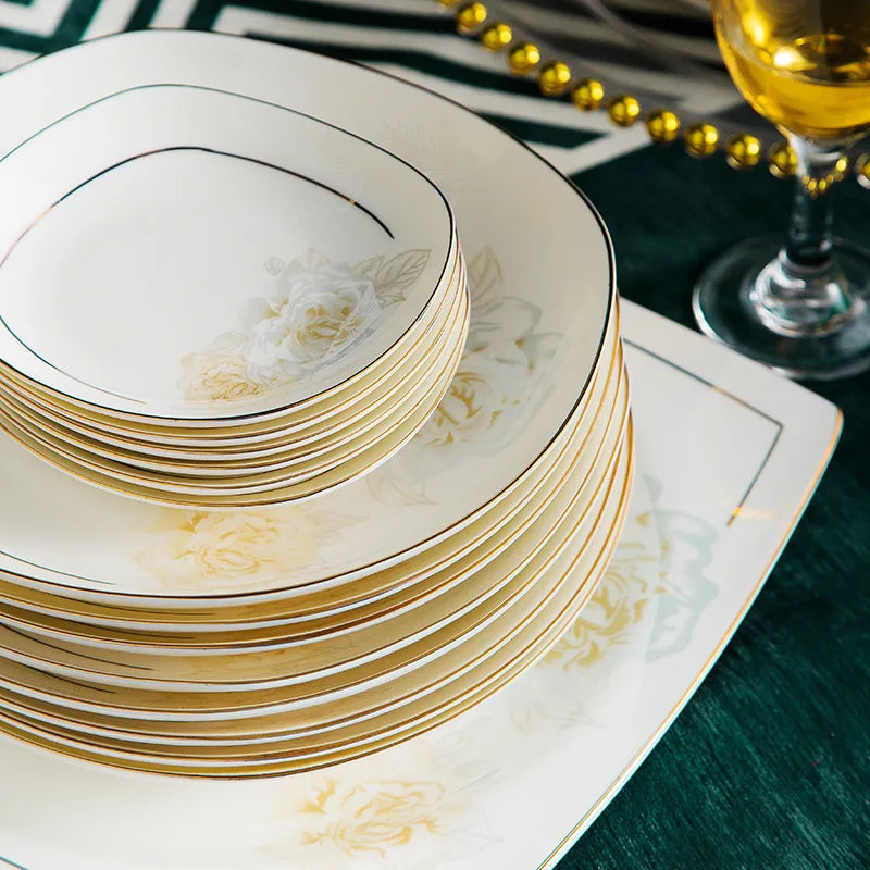 Royal Gold-Painted Tableware Collection (58pcs Gift Box)