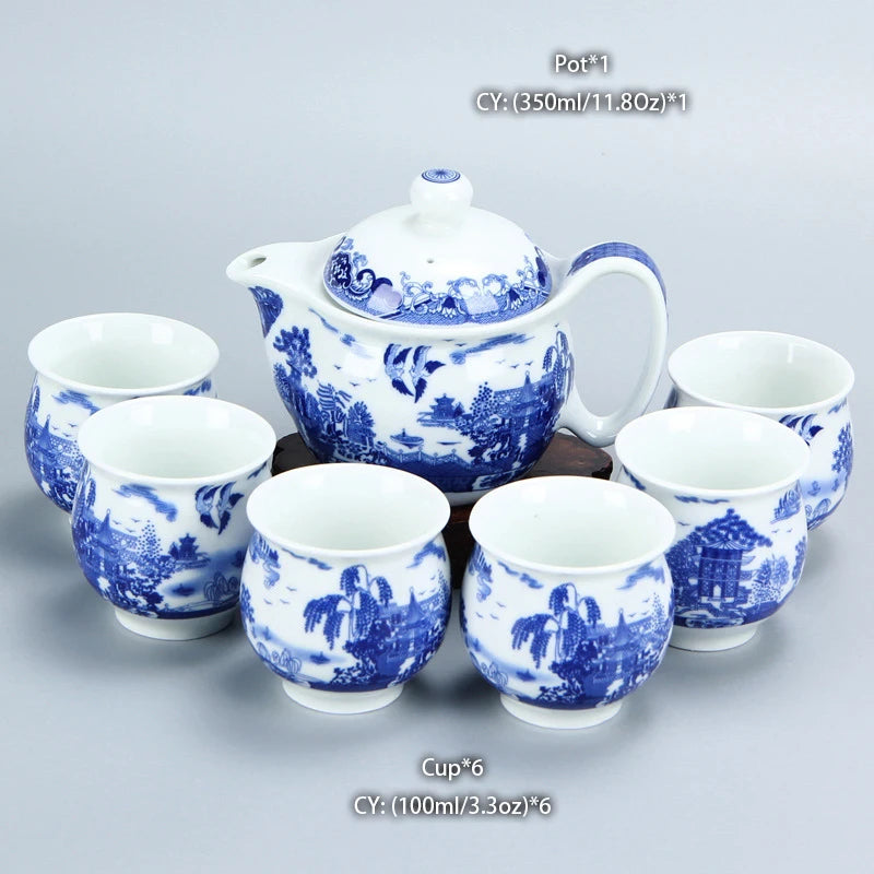 "Imperial Dragon" Chinese Kung Fu Tea Set – Porcelain Pot & Cups