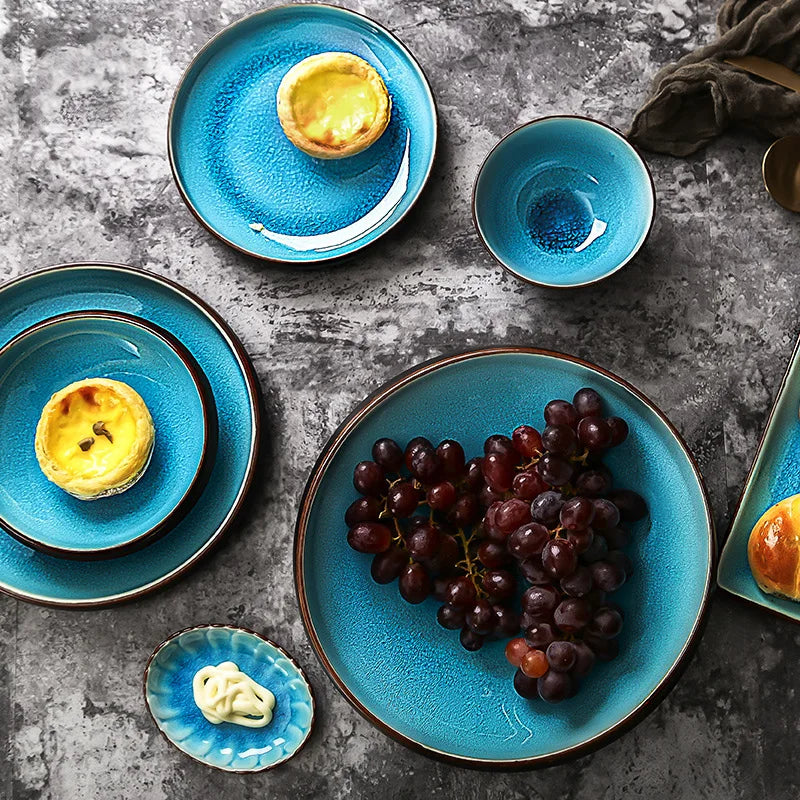 LingAo Professional Japanese Ceramic Dining Set – Ramen Bowls, Sushi Plates & Spoons