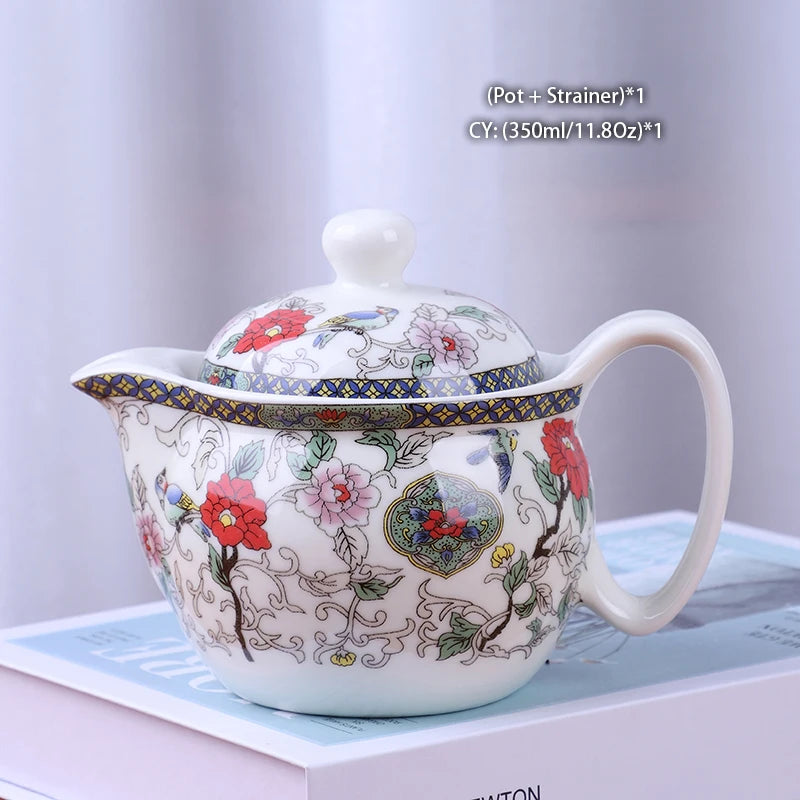 "Imperial Dragon" Chinese Kung Fu Tea Set – Porcelain Pot & Cups