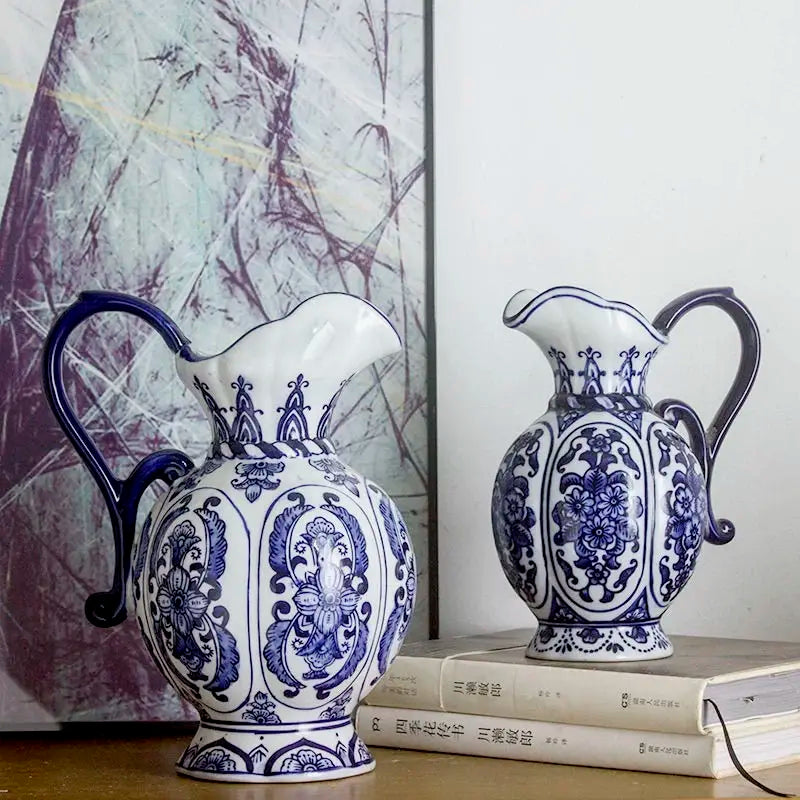 Antique Blue & White Porcelain Flower Vase