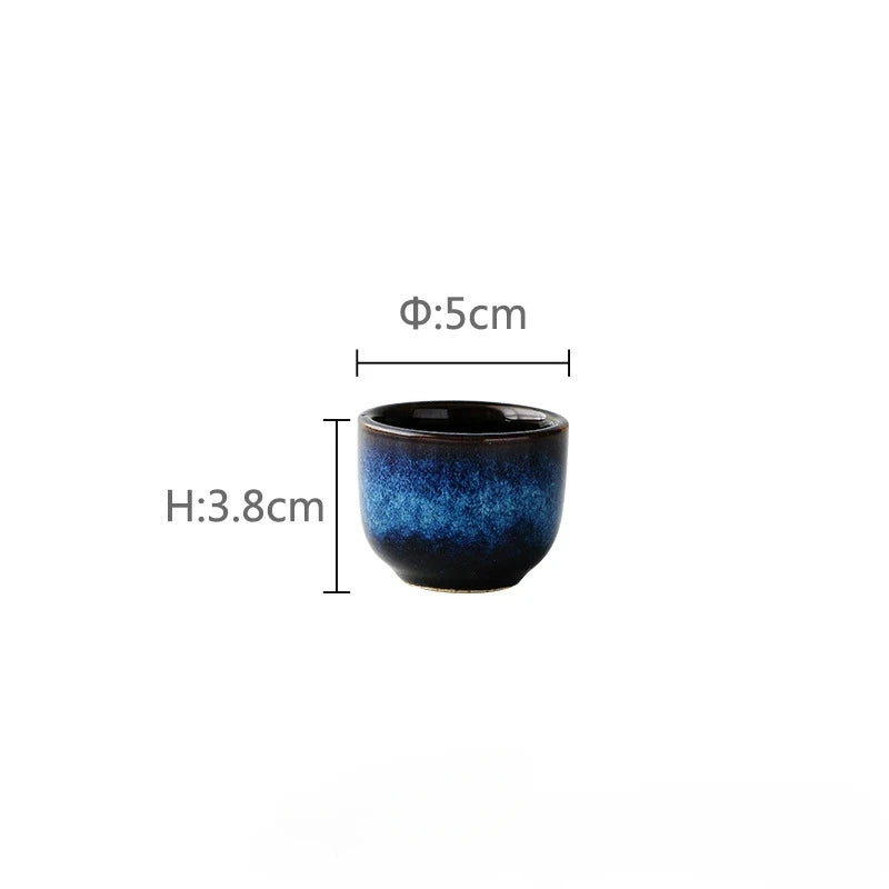Retro Blue Japanese Sake Set (5-Piece)