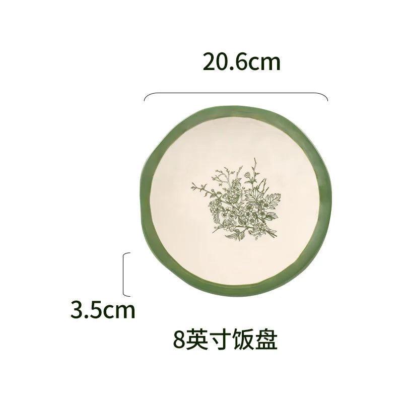 Vintage Charm Heat-Resistant Ceramic Dinnerware Set – Lead-Free & Microwavable