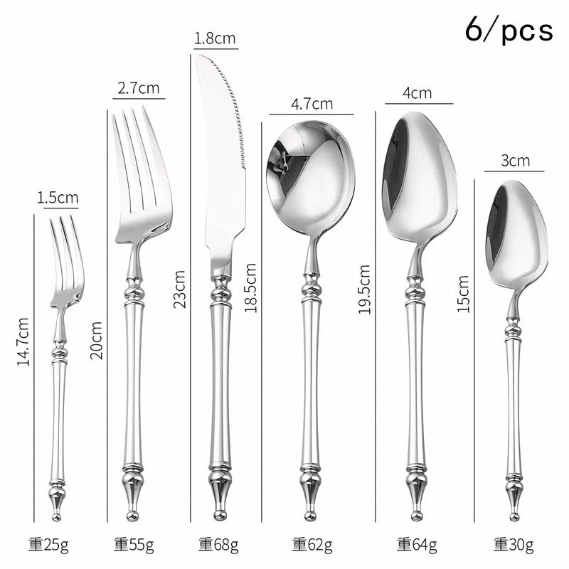 Slim Romantic 304 Stainless Steel Cutlery Set (French Style)