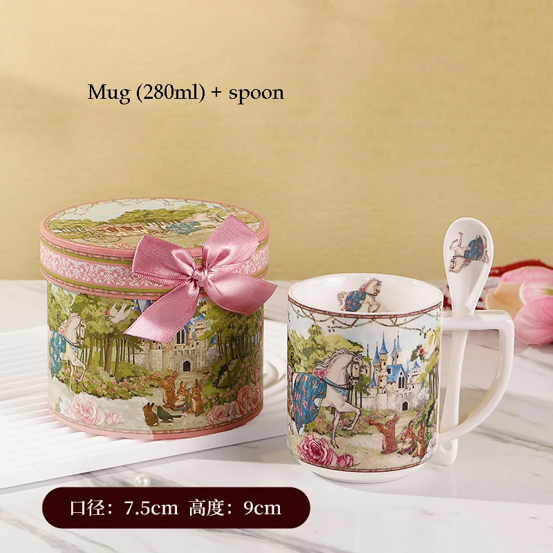 "Fairytale Carriage" Bone China Afternoon Tea Gift Set (Cup, Plate & Cutlery)