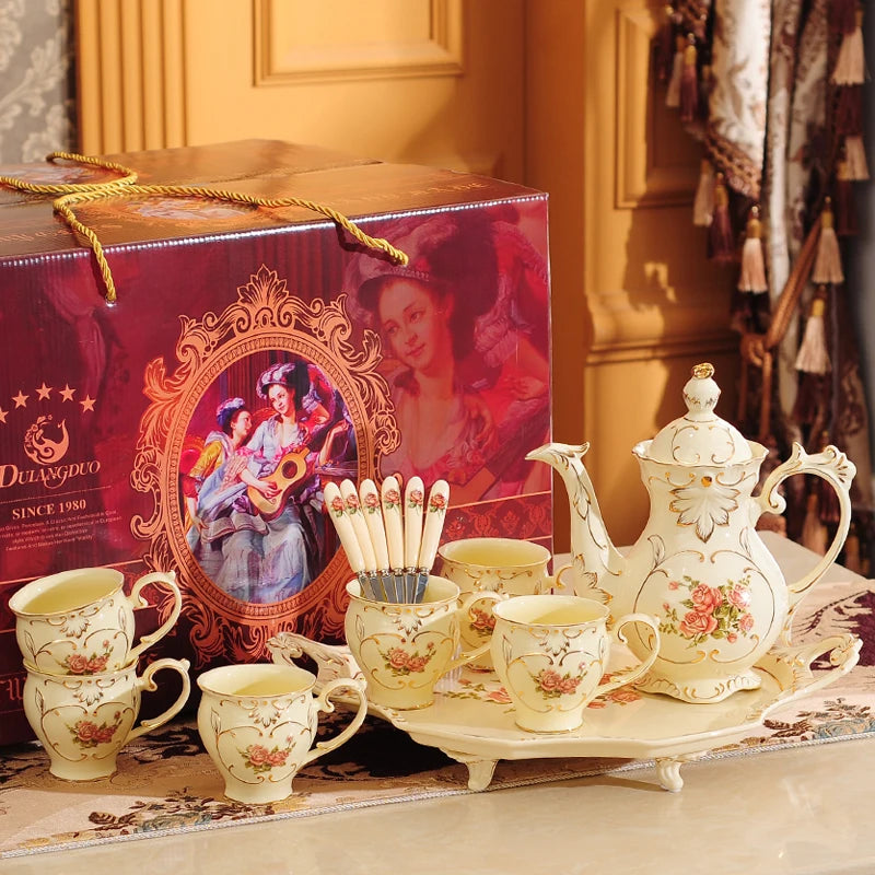 Luxury European Ceramic Water & Tea Set (with Tray)