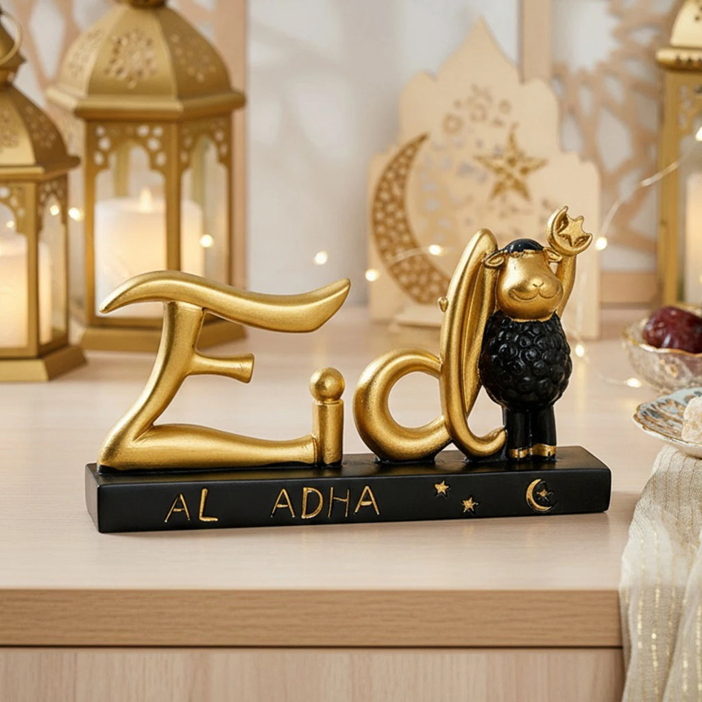 Eid Al-Fitr Lamb Holding Star & Moon Statue