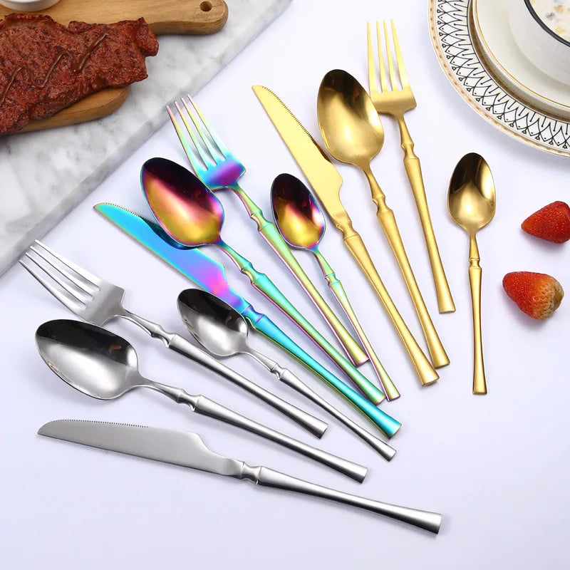 Bright Gold Cutlery Set.