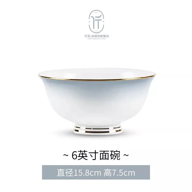 Light Luxury Ceramic Dinner Set (High-Grade)