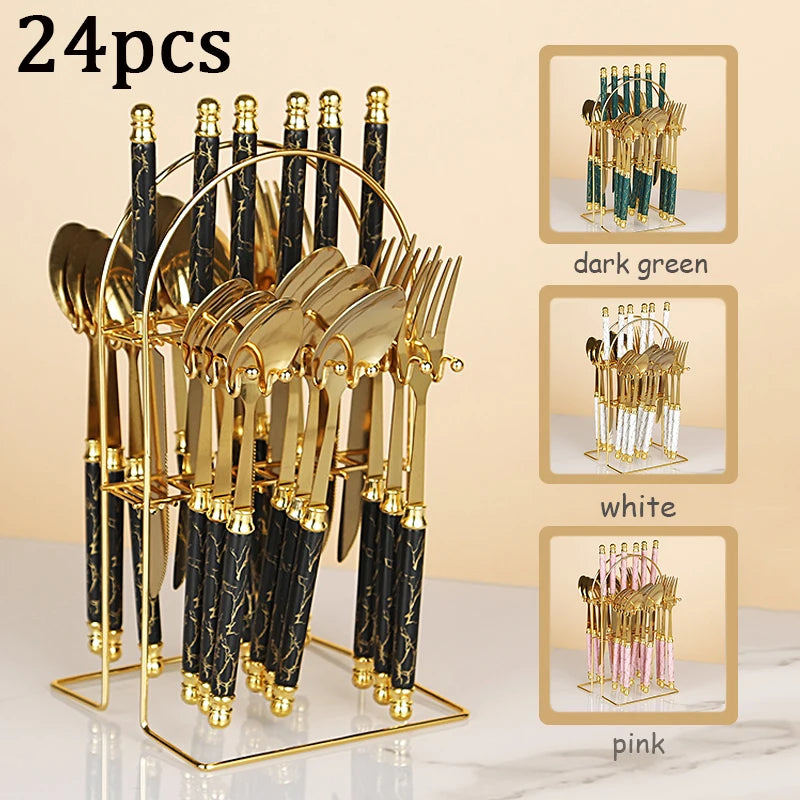 Luxury Marble Flatware with Stand.