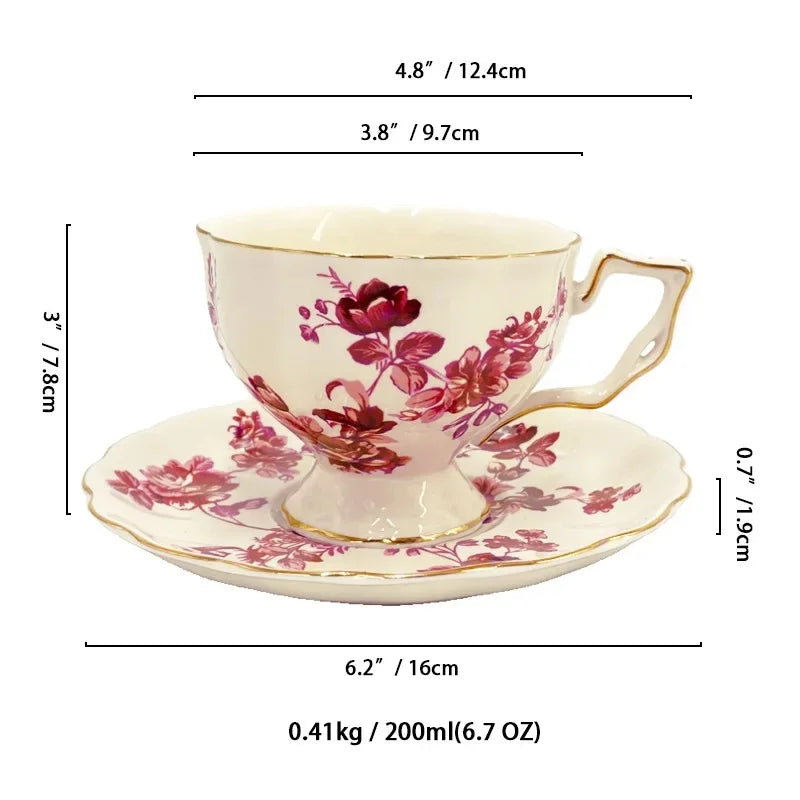 Vintage European Gold-Rimmed Tea Set