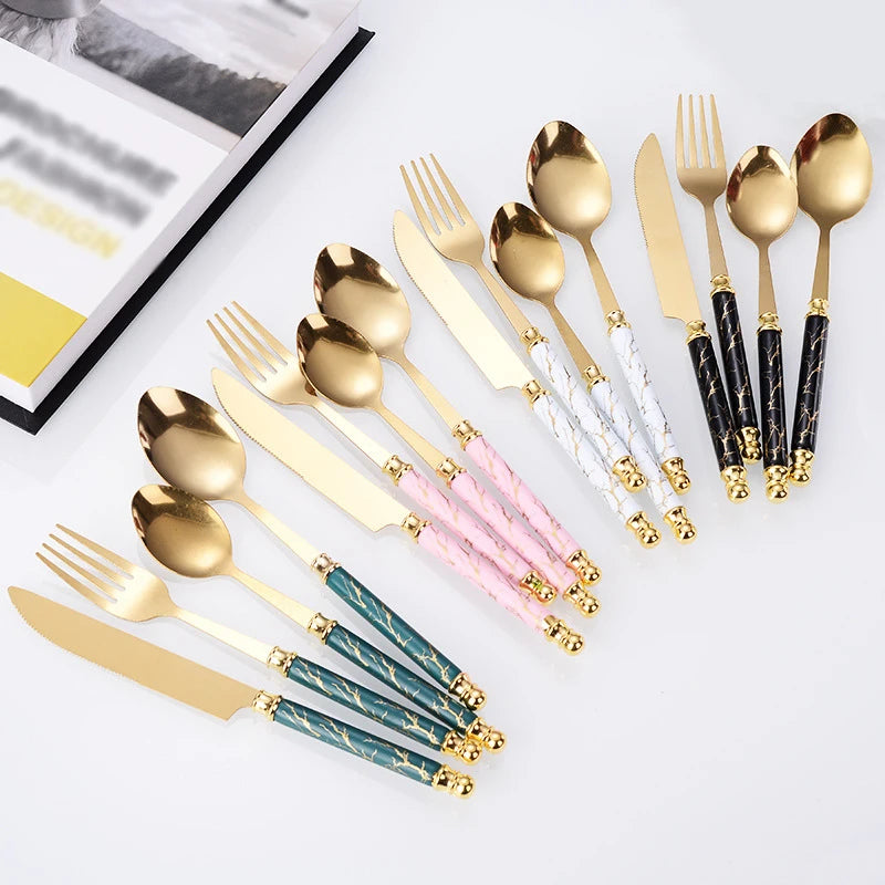 Luxury Marble Flatware with Stand.