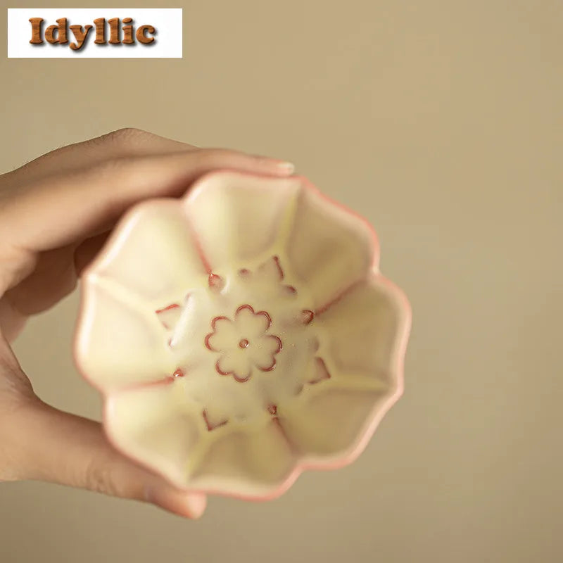 Elegant Ru Kiln Master Tea Bowl – Peach Blossom Edition