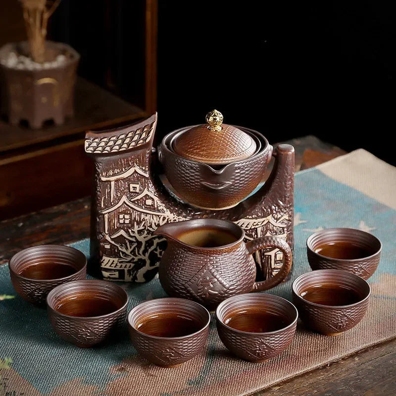 Portable Ceramic Travel Tea Set (Ideal Gift for Friends)
