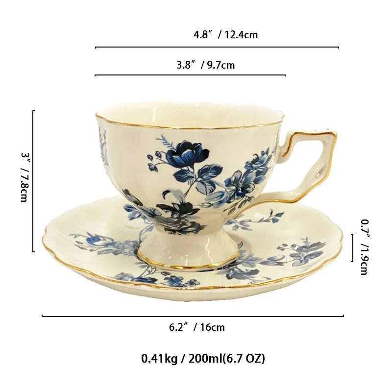 Vintage European Gold-Rimmed Tea Set