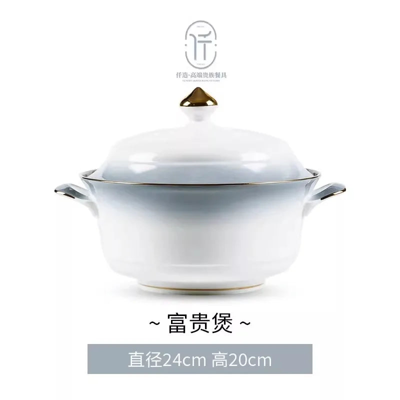 Light Luxury Ceramic Dinner Set (High-Grade)