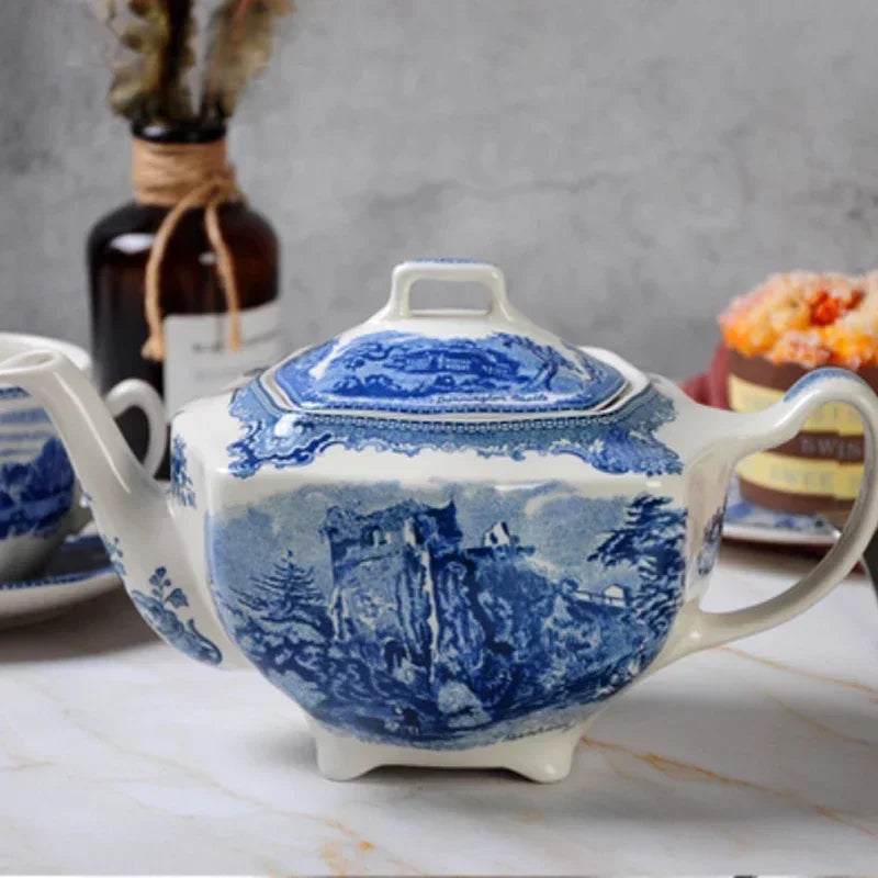 "Palace Blue Castle" American Classic Painted Tea & Dessert Set