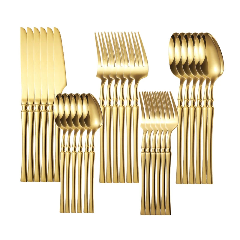 Bright Gold Cutlery Set.