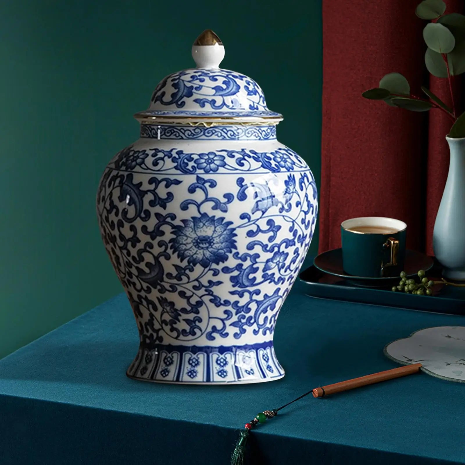 Elegant Ceramic Ginger Jar – Art Deco Vase & Storage Canister