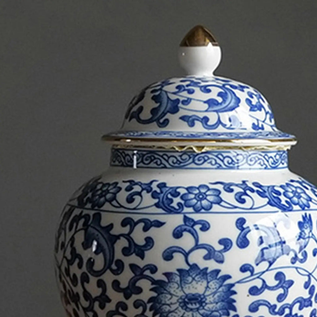 Elegant Ceramic Ginger Jar – Art Deco Vase & Storage Canister