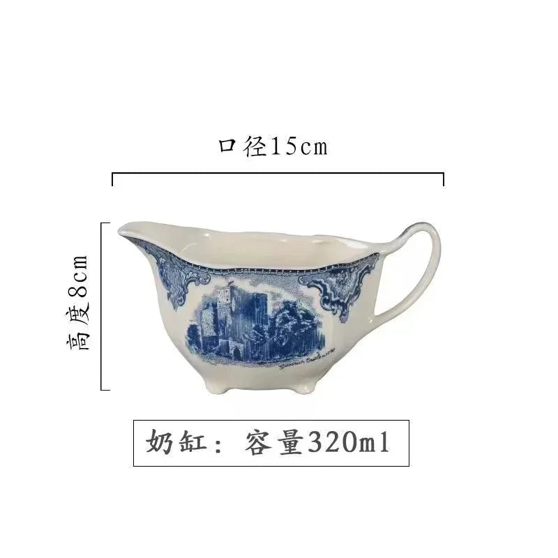 "Palace Blue Castle" American Classic Painted Tea & Dessert Set