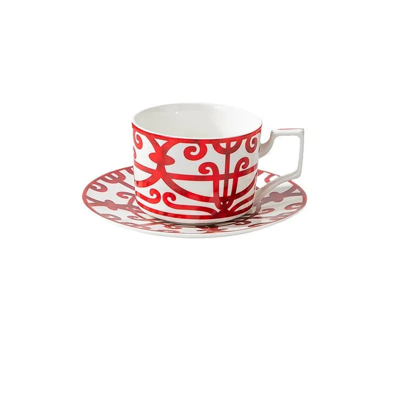 Classic English Style Ceramic Coffee Cup & Saucer Set