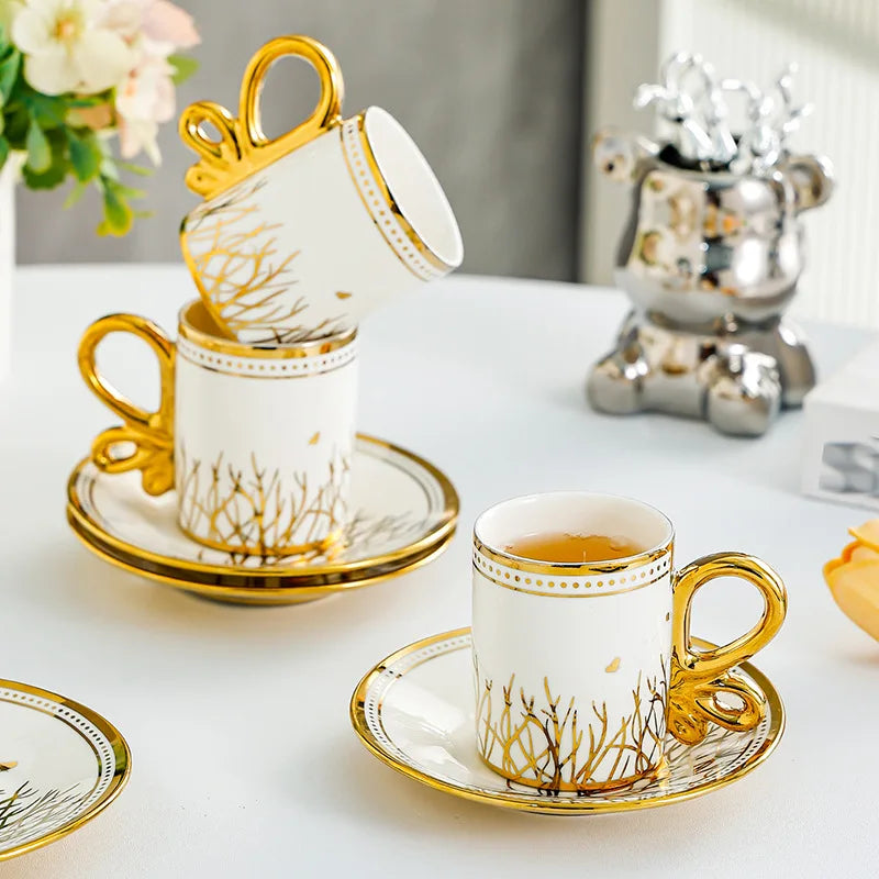 Vintage Flower Tea Cup & Plate Set (Luxury Gift Box)