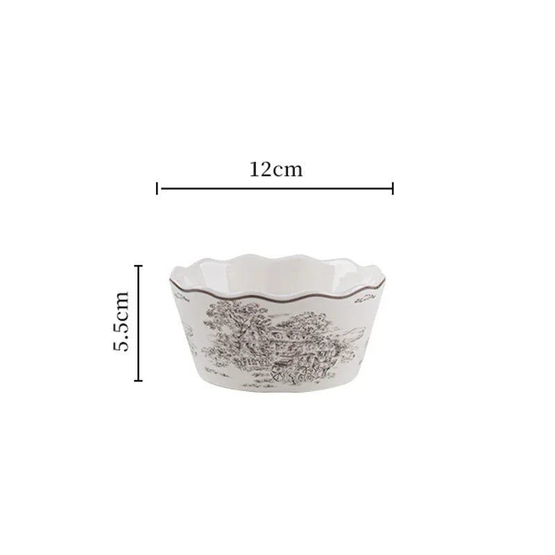 French Modern Gray Ceramic Dinnerware Collection – Luxury Steak Plates & Soup Bowls