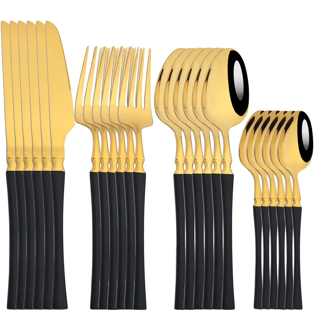 Mirror Gold 24Pcs Cutlery Set.
