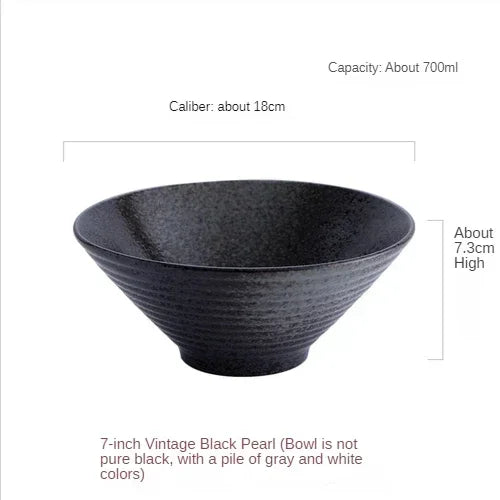 Japanese "Bamboo Hat" Ceramic Ramen Bowl – Creative Conical Noodle & Soup Bowl