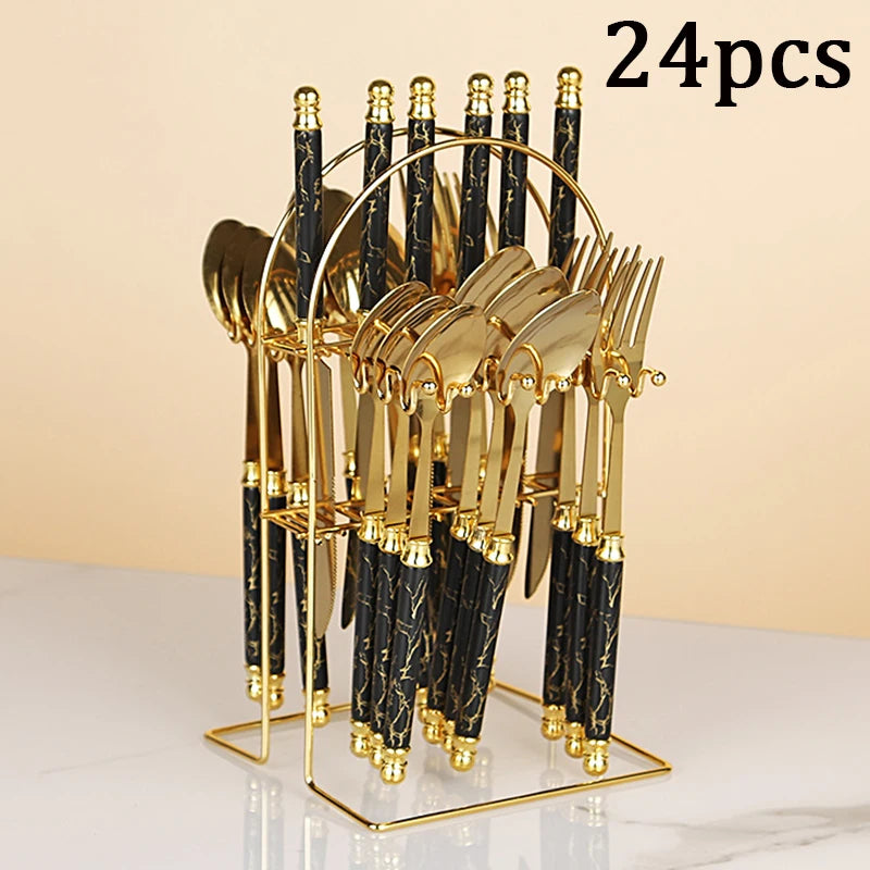 Luxury Marble Flatware with Stand.