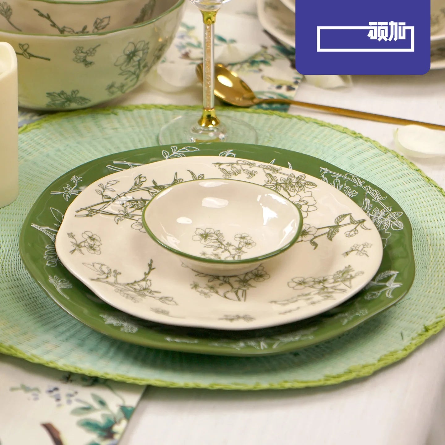 Vintage Charm Heat-Resistant Ceramic Dinnerware Set – Lead-Free & Microwavable