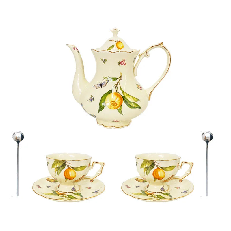 Vintage Lemon Teapot & Cup Set – Tania Bulhoes Inspired