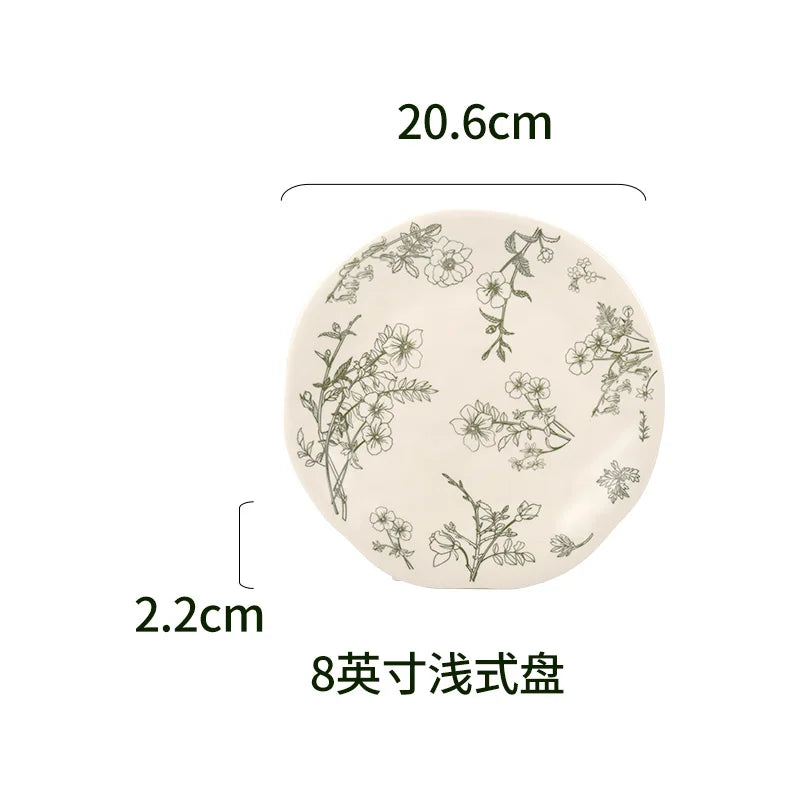 Vintage Charm Heat-Resistant Ceramic Dinnerware Set – Lead-Free & Microwavable