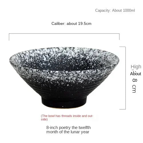 Japanese "Bamboo Hat" Ceramic Ramen Bowl – Creative Conical Noodle & Soup Bowl