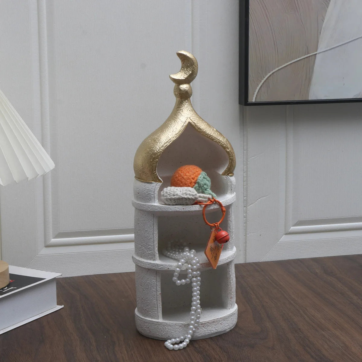 Artistic Resin Figurine with Flower Basket
