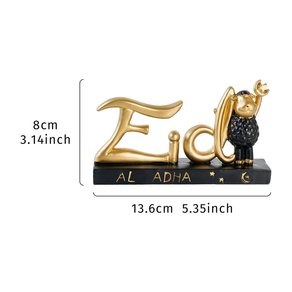 Eid Al-Fitr Lamb Holding Star & Moon Statue