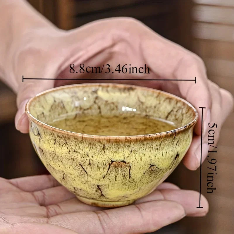 Handmade Jianzhan Kung Fu Tea Cup Set (5 Pieces) – Traditional Kiln Change