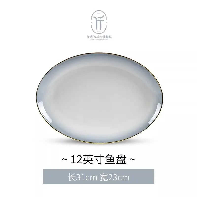 Light Luxury Ceramic Dinner Set (High-Grade)