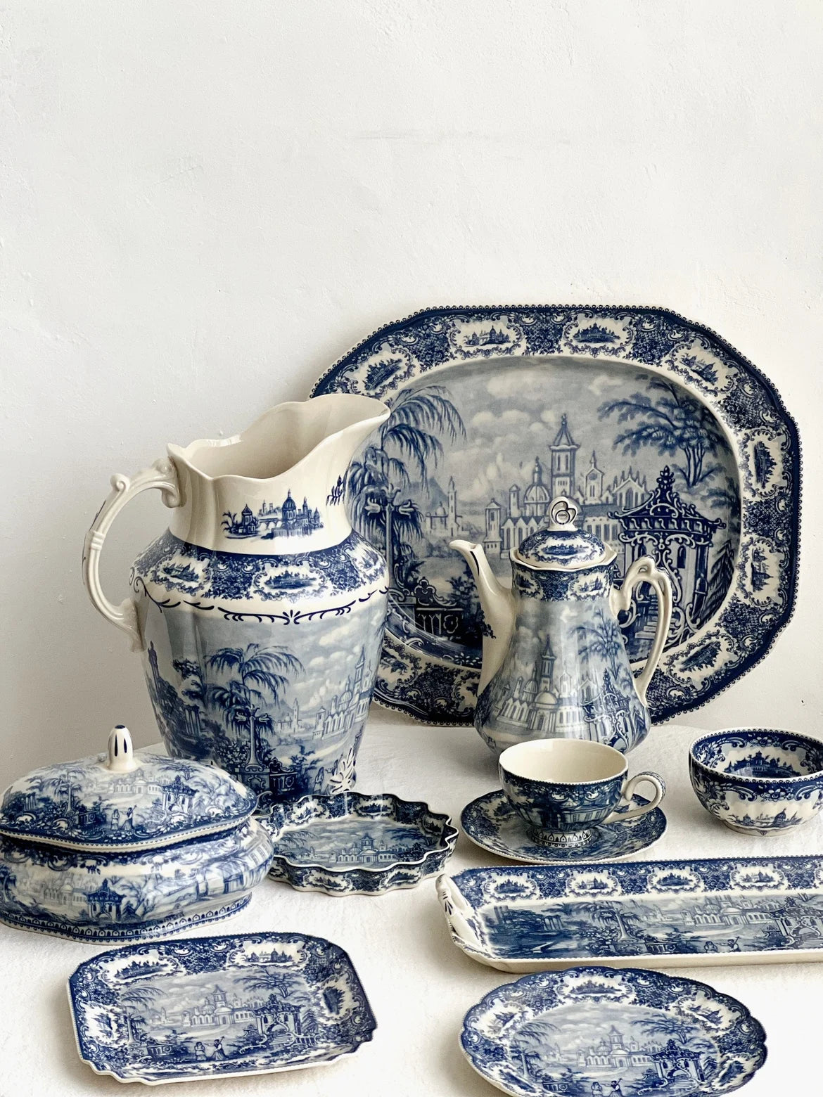 European Masterpiece "Blue Series" Rare Glazed Ceramic Collection – Plates, Vases & Pots